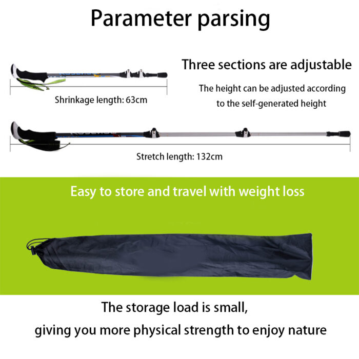 7075 aluminum alloy three-section telescopic pole 007