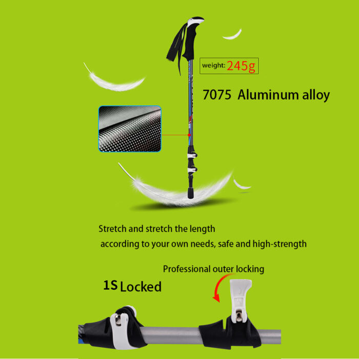7075 aluminum alloy three-section telescopic pole 007