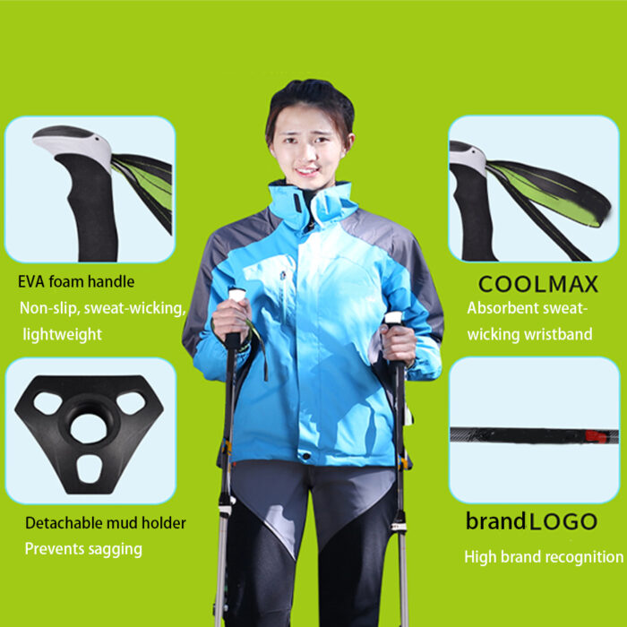 7075 aluminum alloy three-section telescopic pole 007