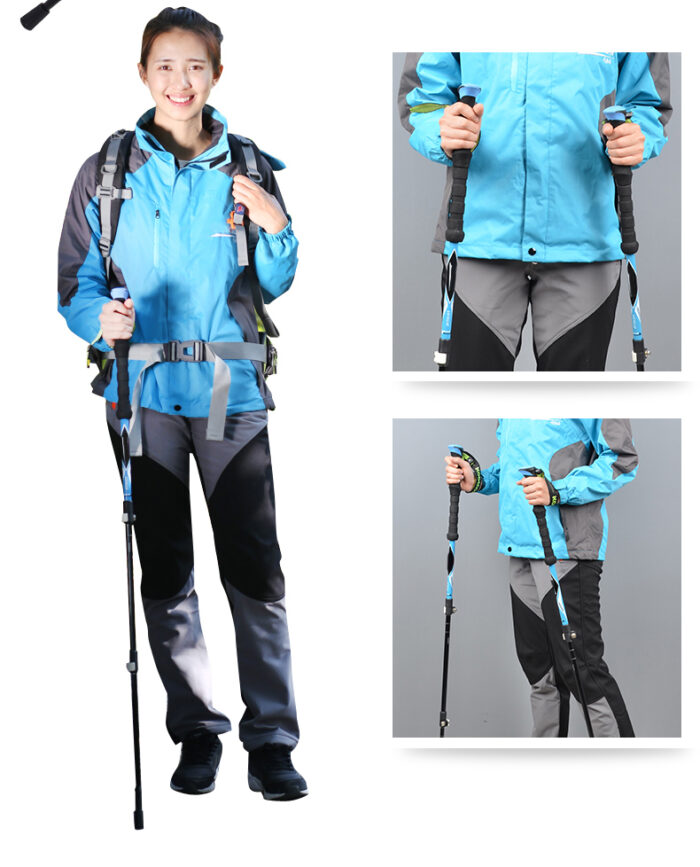 Carbon fiber three-section telescopic pole 004