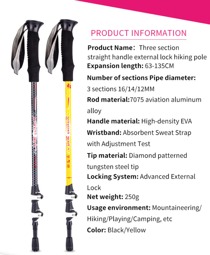 Best 7075 Aluminum Alloy Three-Section Telescopic Pole 014