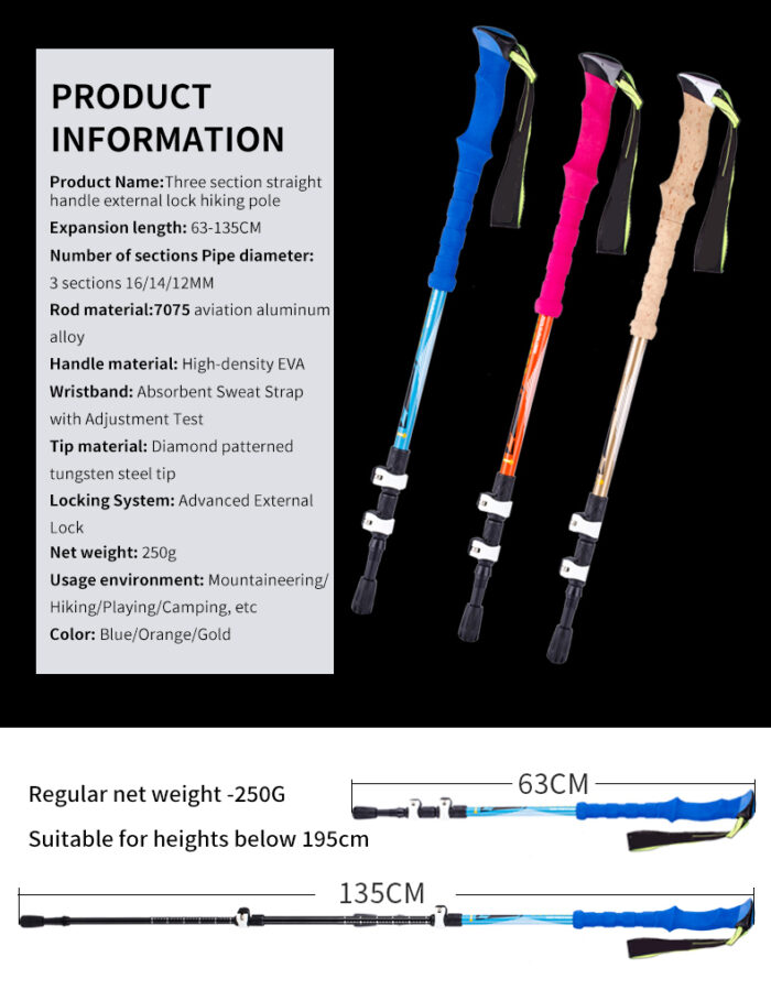 Best 7075 Aluminum Alloy Three-Section Telescopic Pole 017