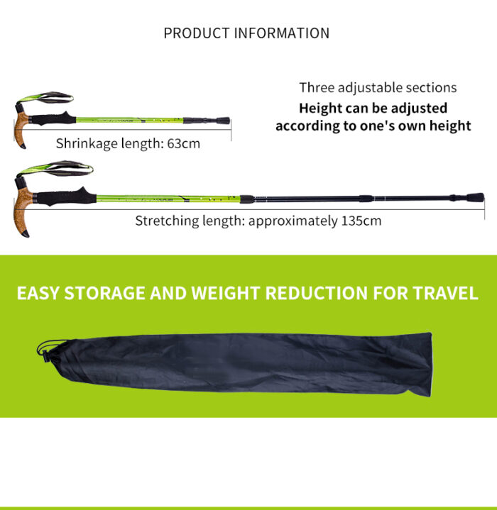 Best 7075 Aluminum Alloy Three-Section Telescopic Pole 018