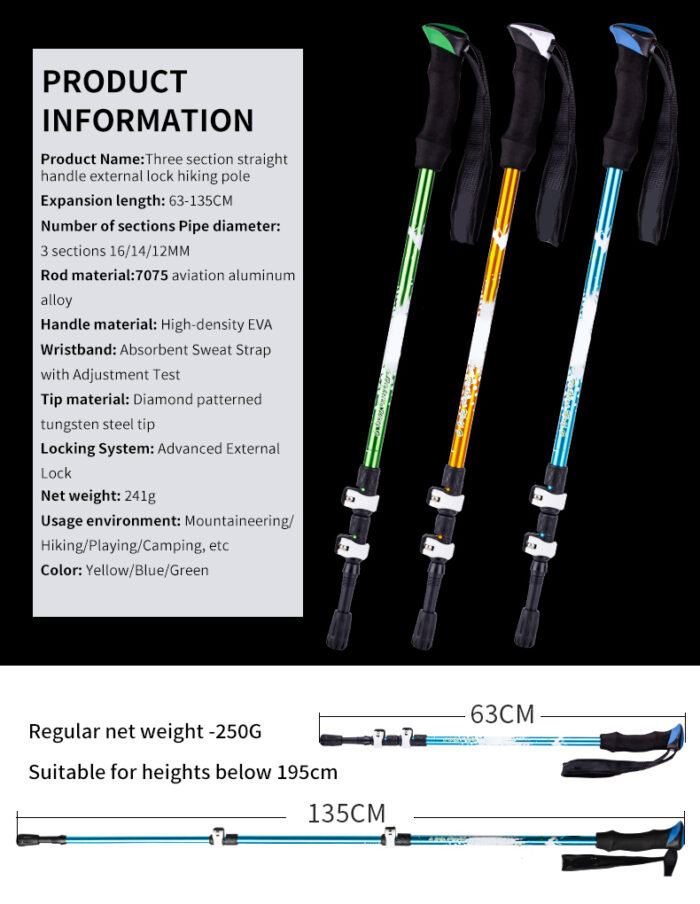 Best 7075 Aluminum Alloy Three-Section Telescopic Pole 019